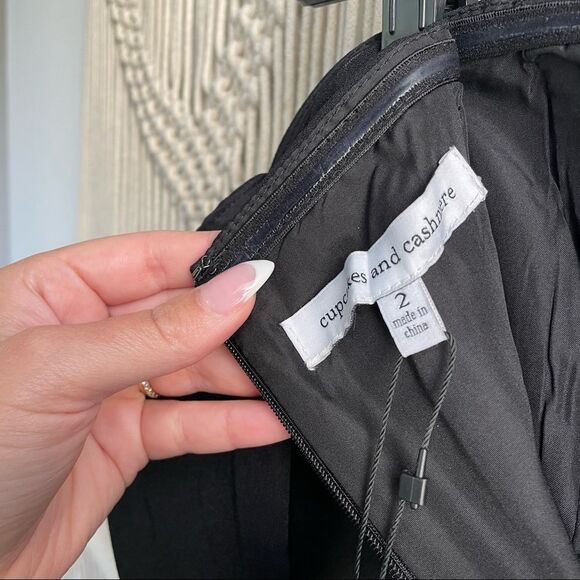 NWT Cupcakes & Cashmere Off the Shoulder Black Cocktail Dress - Picture 10 of 12